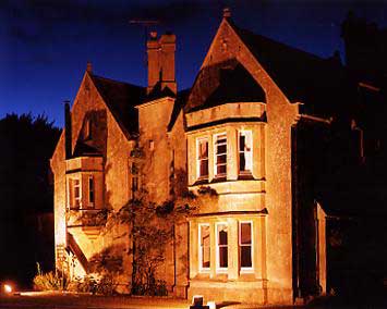 Burcombe Manor at night